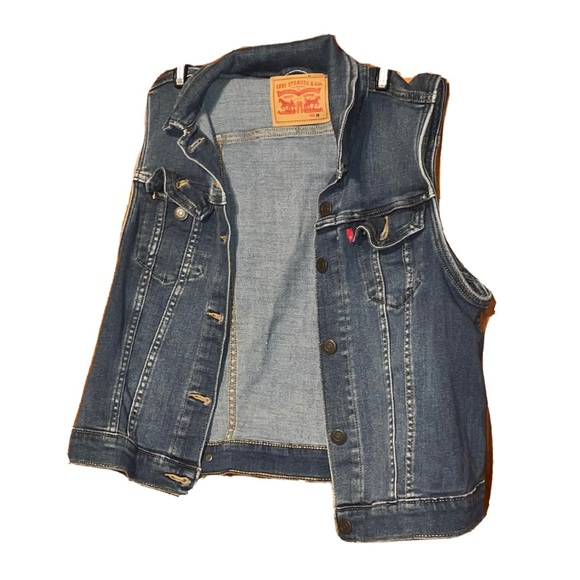 Vintage Levi's Denim Jean Vest Women Sleeveless Jacket - Picture 1 of 4